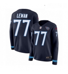 Womens Nike Tennessee Titans 77 Taylor Lewan Limited Navy Blue Therma Long Sleeve NFL Jersey