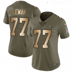 Womens Nike Tennessee Titans 77 Taylor Lewan Limited OliveGold 2017 Salute to Service NFL Jersey