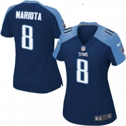 Womens Nike Tennessee Titans 8 Marcus Mariota Game Navy Blue Alternate NFL Jersey