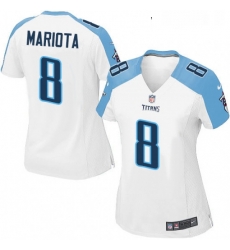 Womens Nike Tennessee Titans 8 Marcus Mariota Game White NFL Jersey