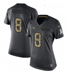 Womens Nike Tennessee Titans 8 Marcus Mariota Limited Black 2016 Salute to Service NFL Jersey