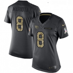 Womens Nike Tennessee Titans 8 Marcus Mariota Limited Black 2016 Salute to Service NFL Jersey