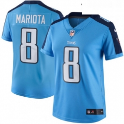 Womens Nike Tennessee Titans 8 Marcus Mariota Limited Light Blue Rush Vapor Untouchable NFL Jersey