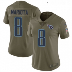 Womens Nike Tennessee Titans 8 Marcus Mariota Limited Olive 2017 Salute to Service NFL Jersey