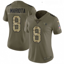 Womens Nike Tennessee Titans 8 Marcus Mariota Limited OliveCamo 2017 Salute to Service NFL Jersey