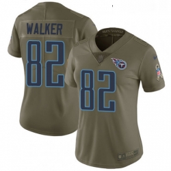 Womens Nike Tennessee Titans 82 Delanie Walker Limited Olive 2017 Salute to Service NFL Jersey