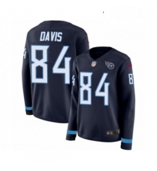 Womens Nike Tennessee Titans 84 Corey Davis Limited Navy Blue Therma Long Sleeve NFL Jersey