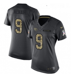 Womens Nike Tennessee Titans 9 Steve McNair Limited Black 2016 Salute to Service NFL Jersey
