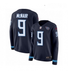 Womens Nike Tennessee Titans 9 Steve McNair Limited Navy Blue Therma Long Sleeve NFL Jersey
