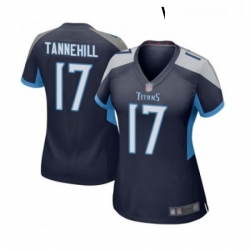 Womens Tennessee Titans 17 Ryan Tannehill Game Navy Blue Team Color Football Jersey