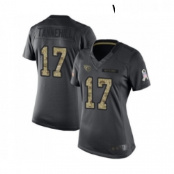 Womens Tennessee Titans 17 Ryan Tannehill Limited Black 2016 Salute to Service Football Jersey
