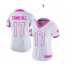 Womens Tennessee Titans 17 Ryan Tannehill Limited White Pink Rush Fashion Football Jersey