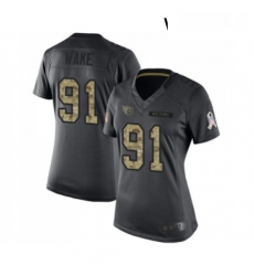 Womens Tennessee Titans 91 Cameron Wake Limited Black 2016 Salute to Service Football Jersey