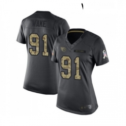 Womens Tennessee Titans 91 Cameron Wake Limited Black 2016 Salute to Service Football Jersey
