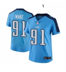 Womens Tennessee Titans 91 Cameron Wake Limited Light Blue Rush Vapor Untouchable Football Jersey