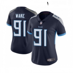 Womens Tennessee Titans 91 Cameron Wake Navy Blue Team Color Vapor Untouchable Limited Player Football Jersey