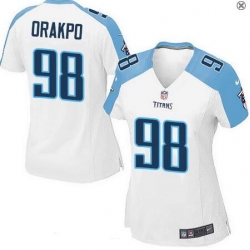 Womens Tennessee Titans #98 Brian Orakpo White Road Stitched NFL Nike Game Jersey