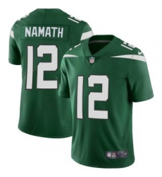 Men New York Jets 12 Joe Namath 2019 Green Vapor Untouchable Limited Stitched Jersey