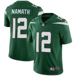 Men New York Jets 12 Joe Namath 2019 Green Vapor Untouchable Limited Stitched Jersey