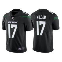 Men New York Jets 17 Garrett Wilson 2022 Black Vapor Untouchable Limited Stitched jersey