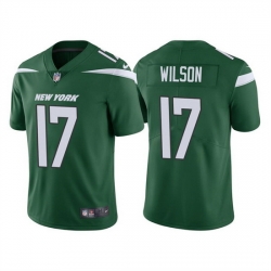 Men New York Jets 17 Garrett Wilson 2022 Green Vapor Untouchable Limited Stitched jersey