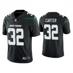 Men New York Jets 32 Michael Carter 2021 Black Vapor Untouchable Limited Stitched Jersey