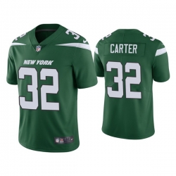 Men New York Jets 32 Michael Carter 2021 Green Vapor Untouchable Limited Stitched Jersey