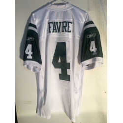 Men New York Jets #4 Brett Favre White Reebok Stitched Jersey