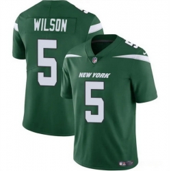 Men New York Jets 5 Garrett Wilson Green Vapor Untouchable Limited Stitched Jersey
