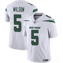 Men New York Jets 5 Garrett Wilson White Vapor Untouchable Limited Stitched Jersey