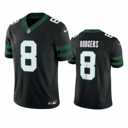 Men New York Jets 8 Aaron Rodgers Black 2024 F U S E  Vapor Limited Stitched Jersey