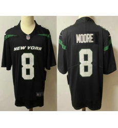 Men New York Jets 8 Elijah Moore Black 2021 Vapor Untouchable Stitched NFL Nike Limited Jersey