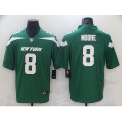 Men New York Jets 8 Elijah Moore Nike Gotham Green 2021 Vapor Untouchable  Jersey