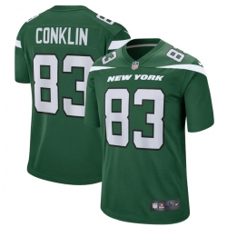 Men New York Jets 83 Tyler Conklin 2022 Green Stitched Game Jersey