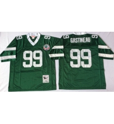 Men New York Jets 99 Mark Gastineau Green M&N Throwback Jersey