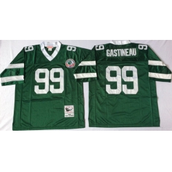 Men New York Jets 99 Mark Gastineau Green M&N Throwback Jersey