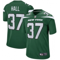 Men New York Jets Bryce Hall #37 Green Vapor Limited Stitched Football Jersey