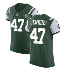 Men Nike Jets #47 Jordan Jenkins Green Team Color Stitched NFL Vapor Untouchable Elite Jersey