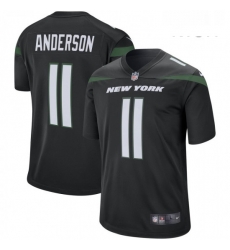 Mens New York Jets 11 Robby Anderson Nike Black Player Game Jersey