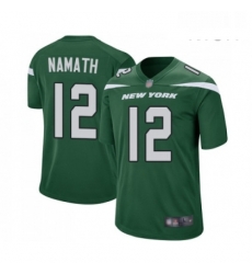 Mens New York Jets 12 Joe Namath Game Green Team Color Football Jersey