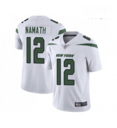 Mens New York Jets 12 Joe Namath White Vapor Untouchable Limited Player Football Jersey
