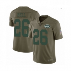 Mens New York Jets 26 Le Veon Bell Limited Olive 2017 Salute to Service Football Jersey