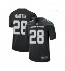 Mens New York Jets 28 Curtis Martin Game Black Alternate Football Jersey