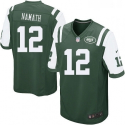 Mens Nike New York Jets 12 Joe Namath Game Green Team Color NFL Jersey