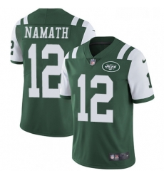 Mens Nike New York Jets 12 Joe Namath Green Team Color Vapor Untouchable Limited Player NFL Jersey