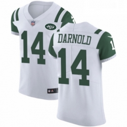 Mens Nike New York Jets 14 Sam Darnold White Vapor Untouchable Elite Player NFL Jersey