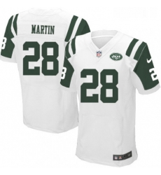 Mens Nike New York Jets 28 Curtis Martin Elite White NFL Jersey