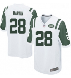 Mens Nike New York Jets 28 Curtis Martin Game White NFL Jersey