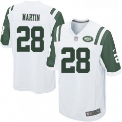Mens Nike New York Jets 28 Curtis Martin Game White NFL Jersey