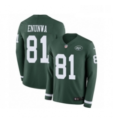 Mens Nike New York Jets 81 Quincy Enunwa Limited Green Therma Long Sleeve NFL Jersey